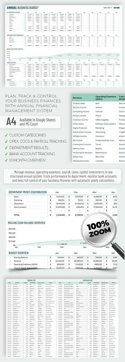 Annual Business Budget Template Template