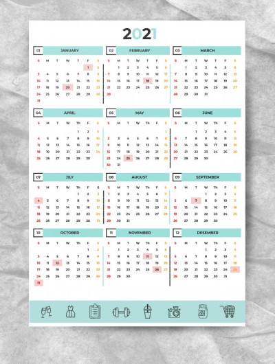 Annual Сalendar 2021 Template