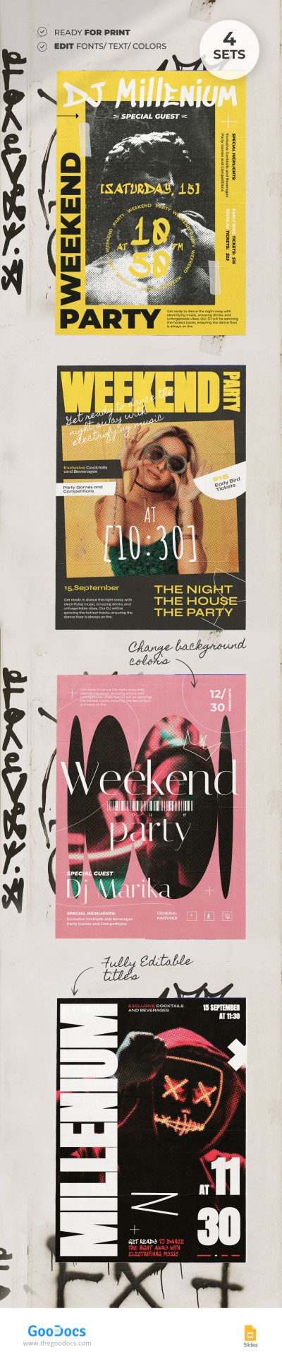 Flyer della festa del weekend Modello