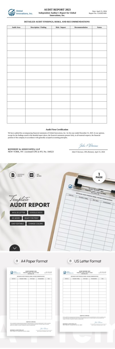 Audit Report Template Template