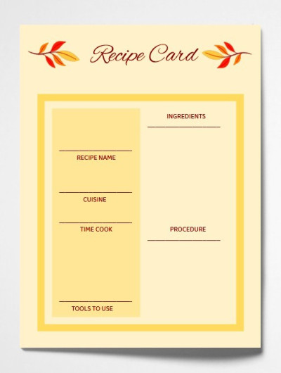 Autumn Recipe Card Template