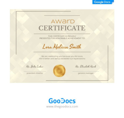 Special Award Certificate Template