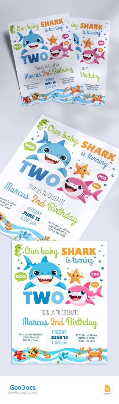 Baby Shark Invitation Template