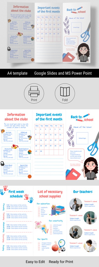 Back to School Brochure | First Week of School