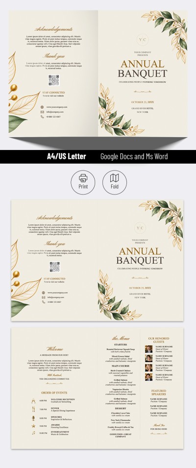 Free Banquet Program Template In Google Docs