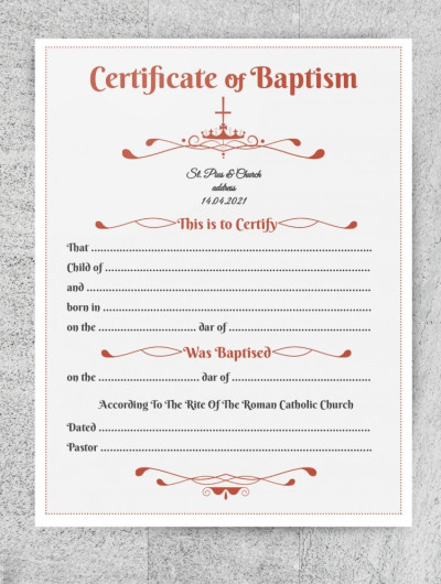 Baptism Certificate - Baptism Certificates