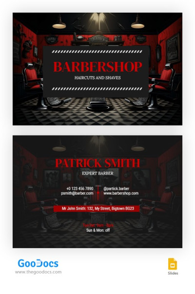 Cartes de visite de coiffeurs. Modèle