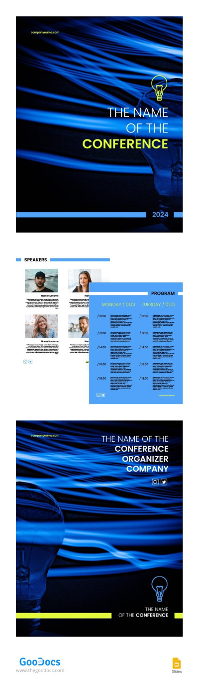 Basic Blue Conference Program Brochure - Event Brochures