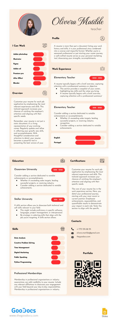 Beautiful Elementary Teacher Resume Template