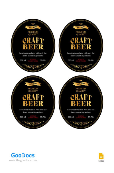 Beer Oval Label Template