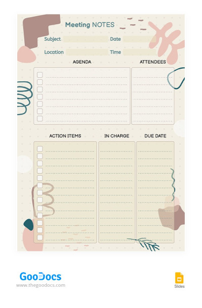 Beige Meeting Notes Template