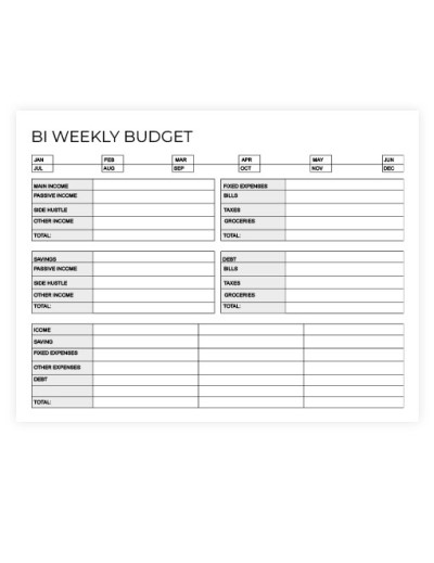 Bi-Weekly Budget Planner Template