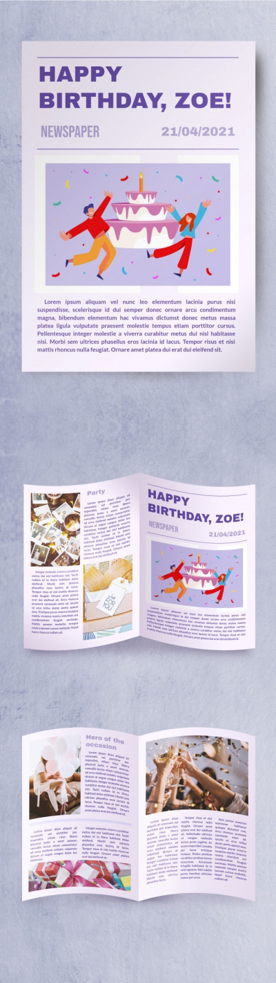 Cute Birthday Newspaper Template