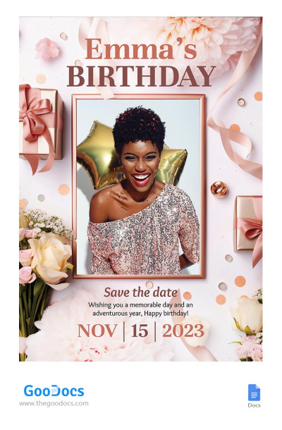 Pink Birthday Poster - Birthday Posters