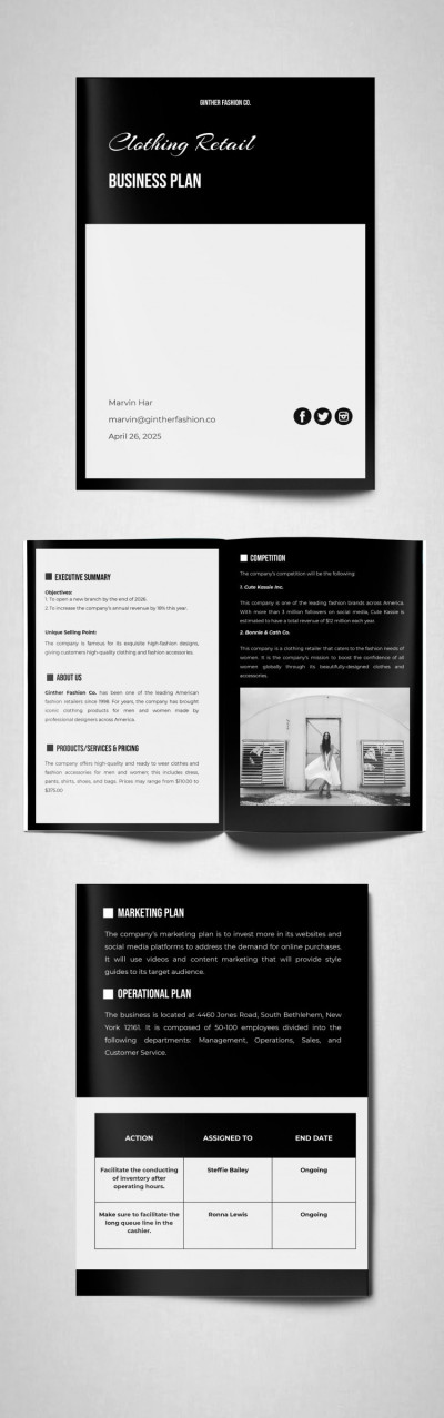 Black and White Business Plan Template