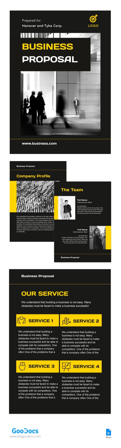 Black and Yellow Business Proposal Template