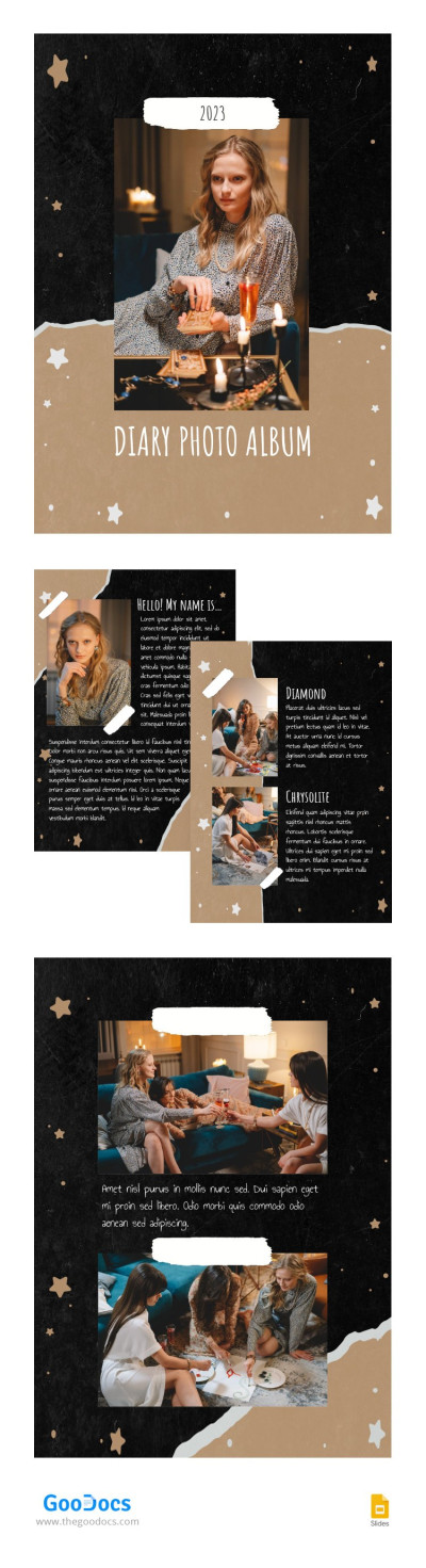 Black Diary Photo Album Template