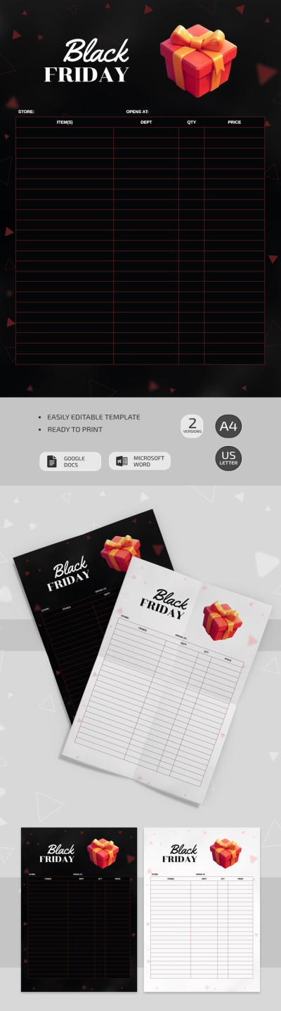 Black Friday-Planer
