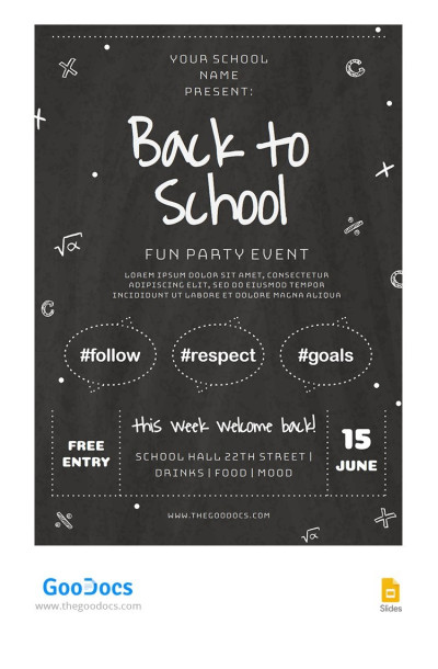 Black Funny Back to School Poster Template