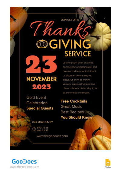Black Thanksgiving Flyer - Thanksgiving Flyers