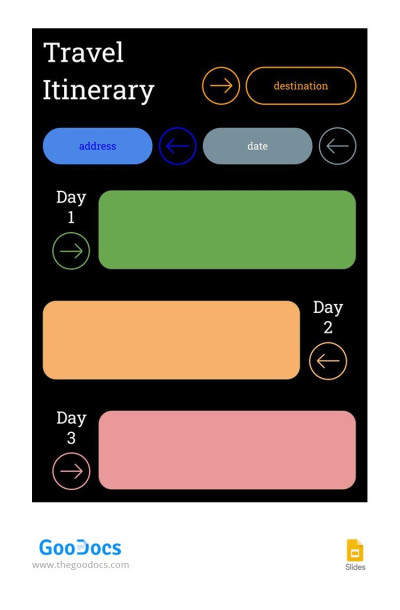 Black Travel Itinerary Template