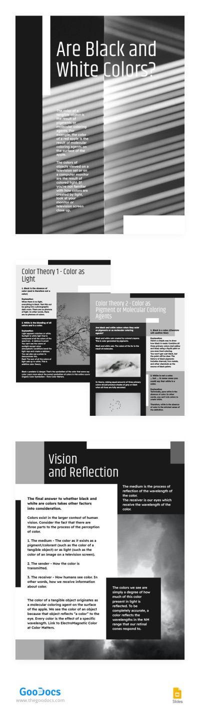 Free Black & White Book Template In Google Slides