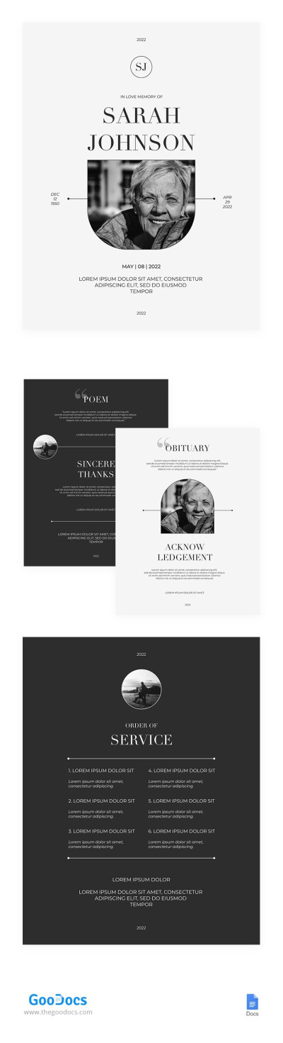 Black&White Funeral Brochure Template