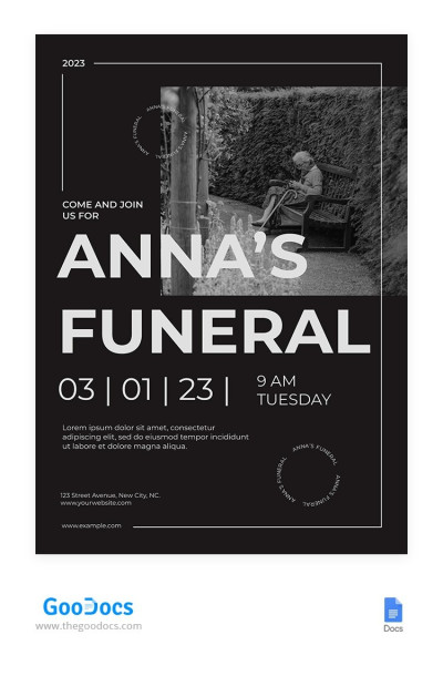 Free Black&White Funeral Flyer Template | Thegoodocs.com