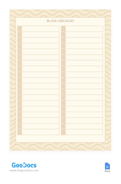 Blank Checklist Template