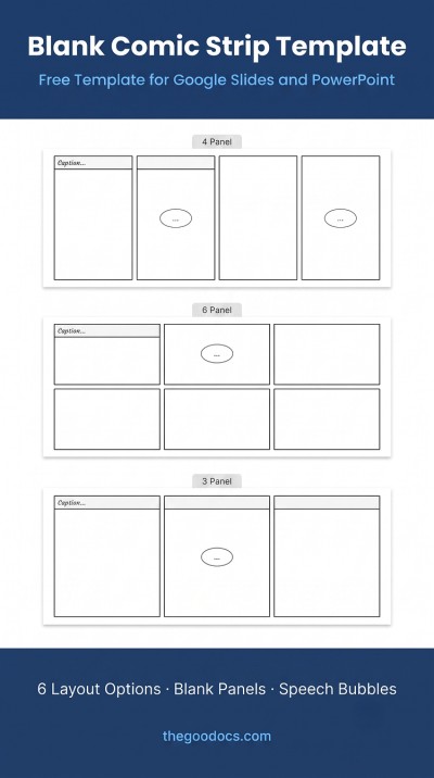 Blank Comic Strip Template Template
