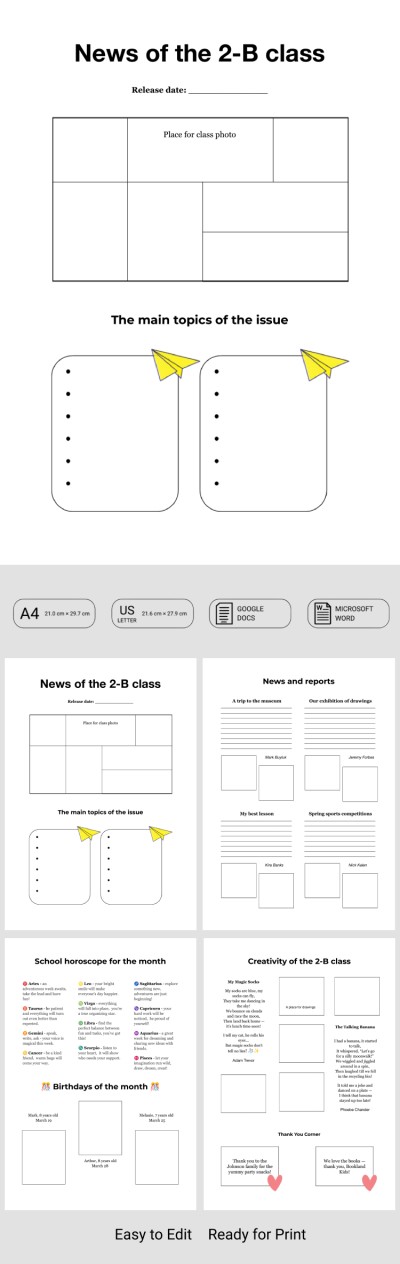 Blank Elementary School Newspaper