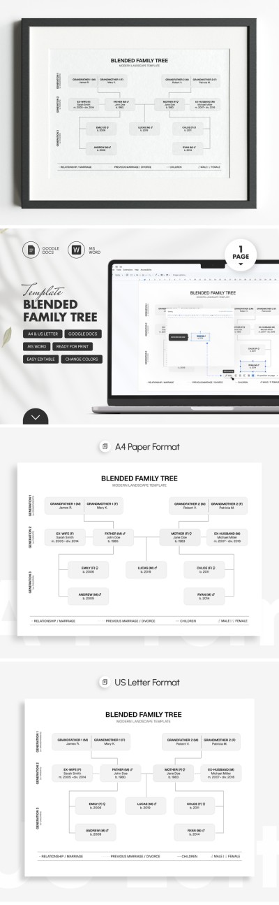 Blended Family Tree Template Template