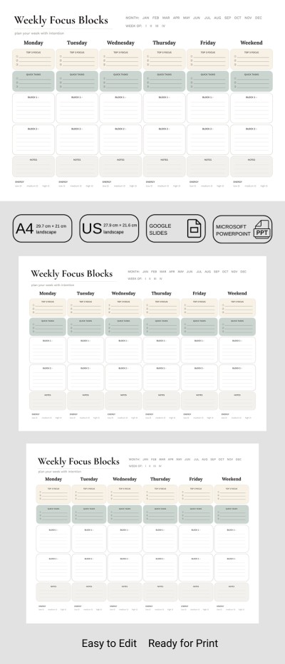 Block Schedule Template Template