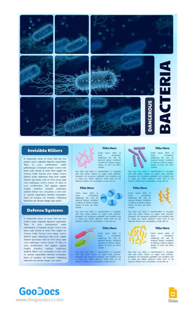 Blue Bacteria Brochure Template