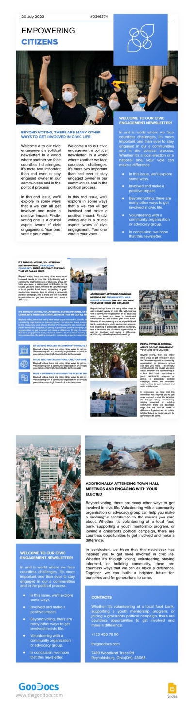 Newsletter Blue Civics