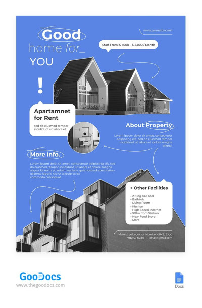 Blue Real Estate Poster Template