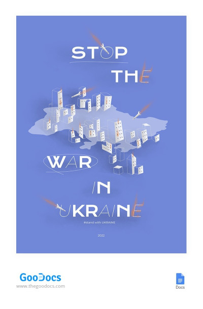 Blue Stop the War Flyer Template