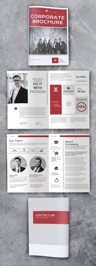 Brochure d'entreprise rouge. Modèle