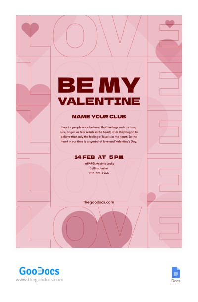 Bright And Linear Valentines Day Poster Template