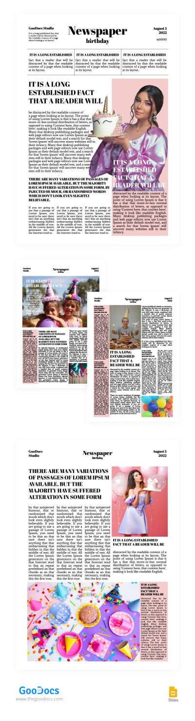 Bright Birthday Newspaper Template