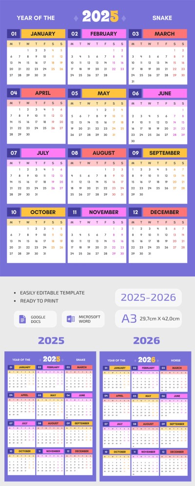 Calendário Brilhante 2023