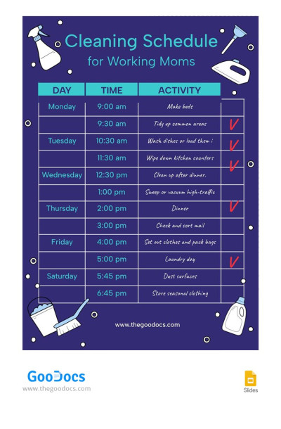 Bright Cleaning Schedule Template