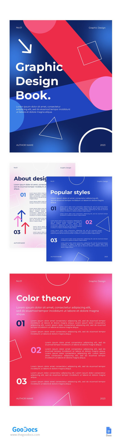 E-book brilhante de design gráfico. Modelo