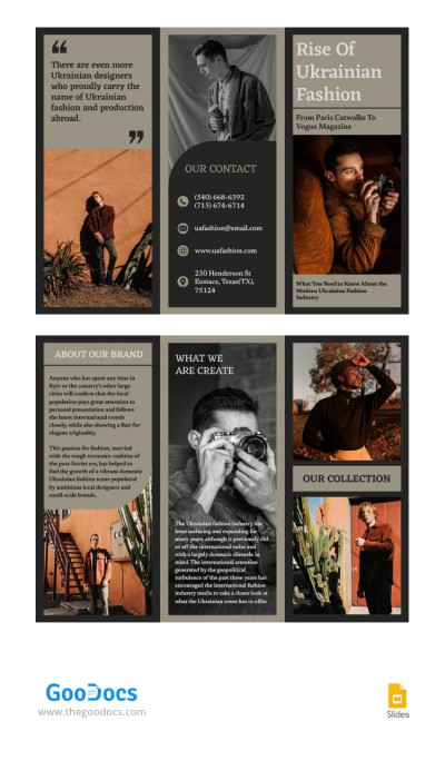 Brown Fashion Trifold Brochure Template