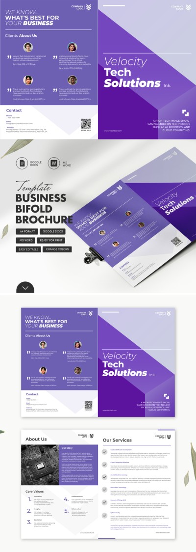 Business Bifold Brochure Template