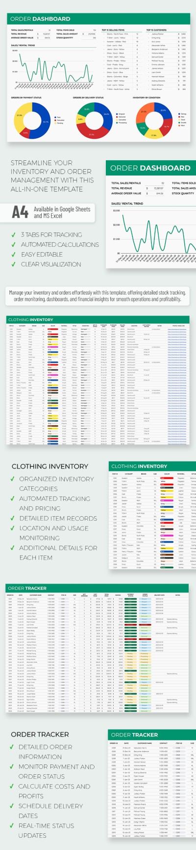 Business Clothing Inventory Spreadsheet Template