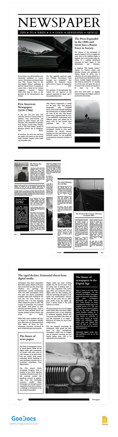 B&W Newspaper Template