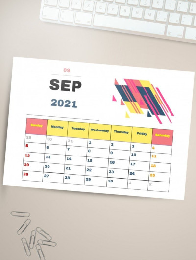 Calendario modificabile 2021 Modello