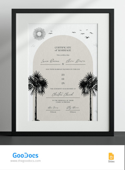California Marriage Certificate Template