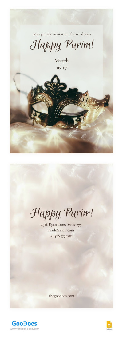 Carnaval Purim Invitation Template